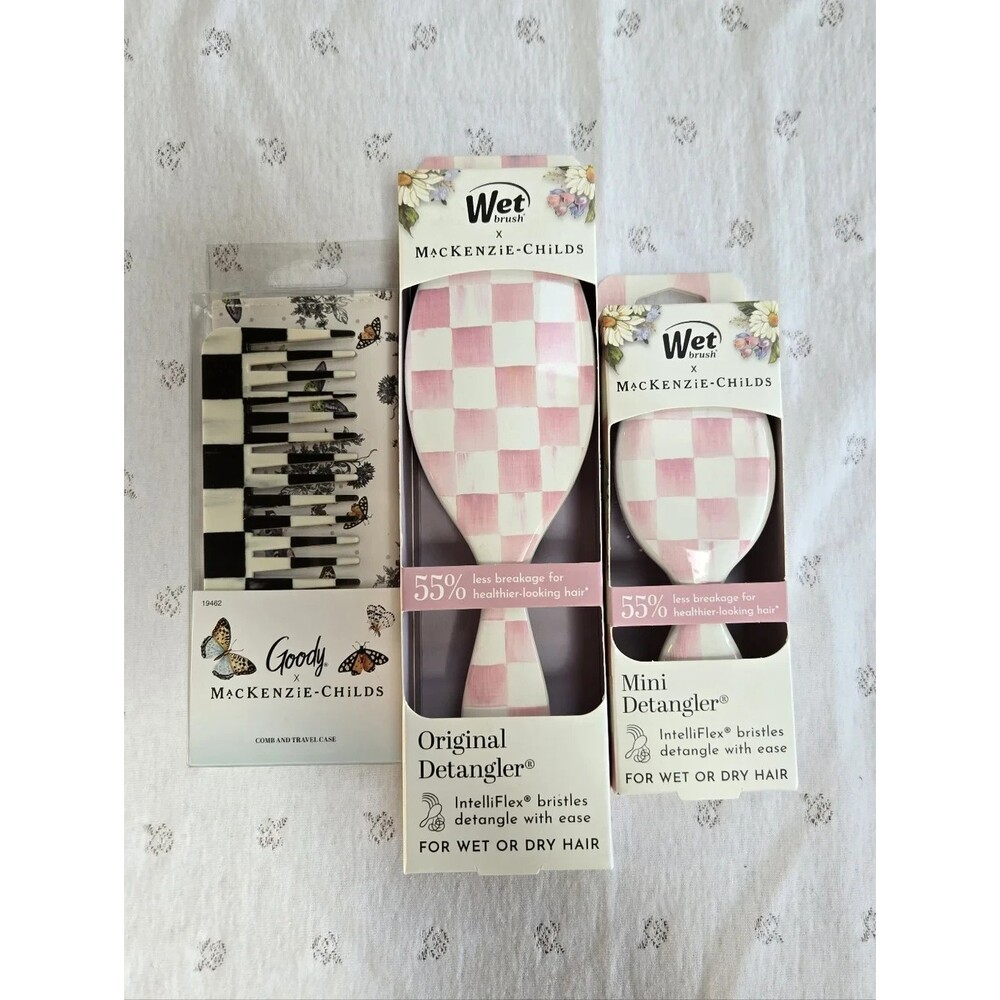 MacKenzie-Childs Wet Brush Original & Mini Detangler Set & Goody Comb